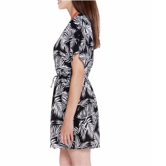 Mario Serrani Cute Tropical Palm leaves White/beige/navy/blue coverup Size L - Picture 13 of 13